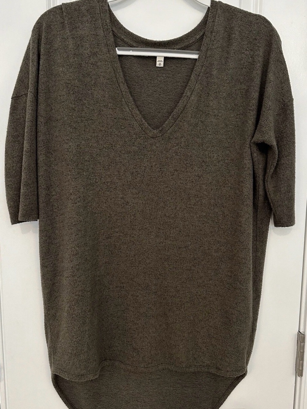 Express One Eleven Olive Green V Neck Tunic Top Medium